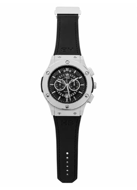 HB Black Leather Strap Premium Watch
