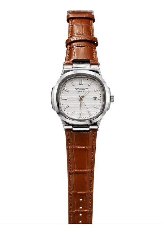 PP White Dial Brown Strap  Premium Watch