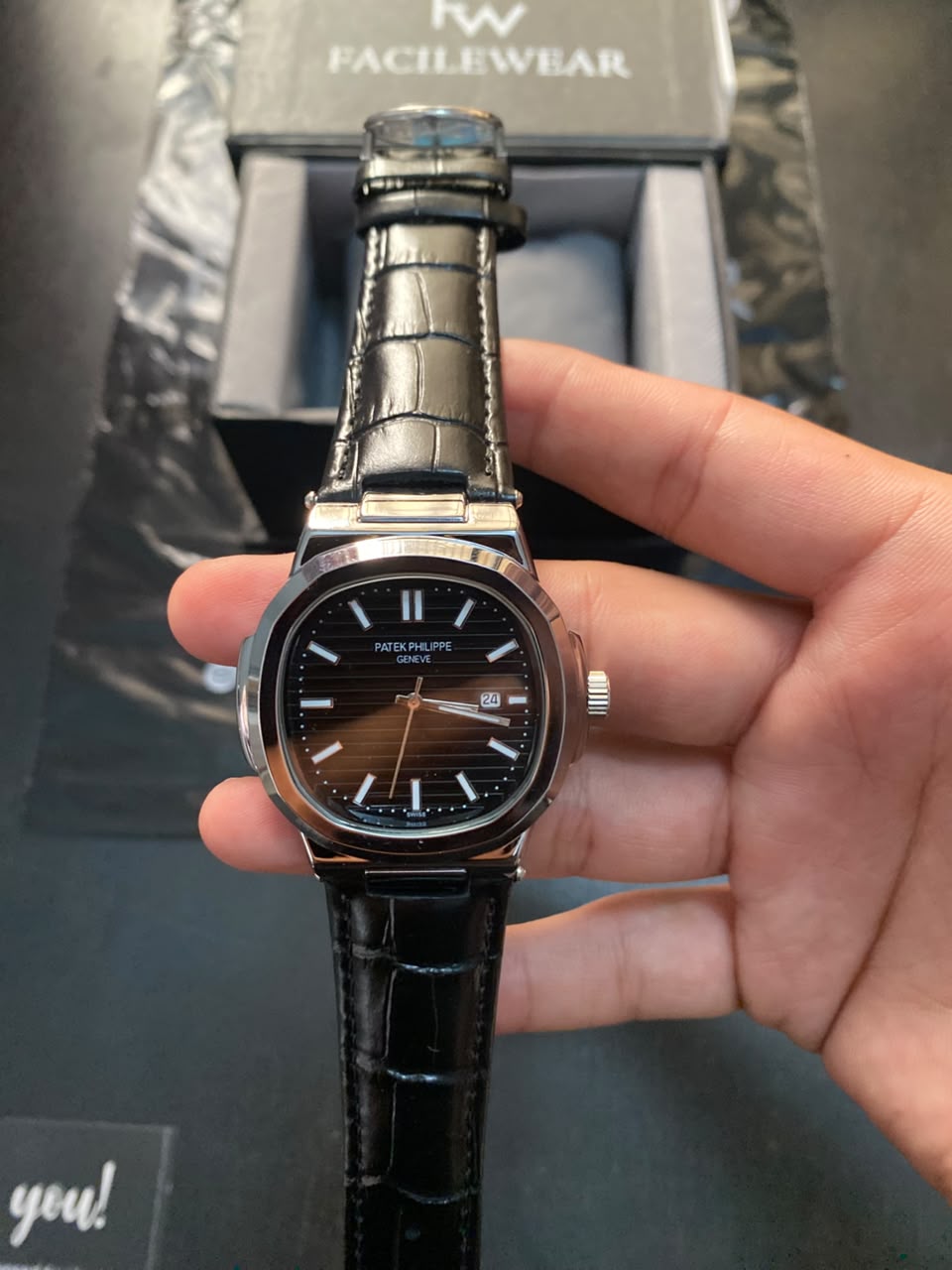 PP Black Dial Leather Strap  Premium Watch