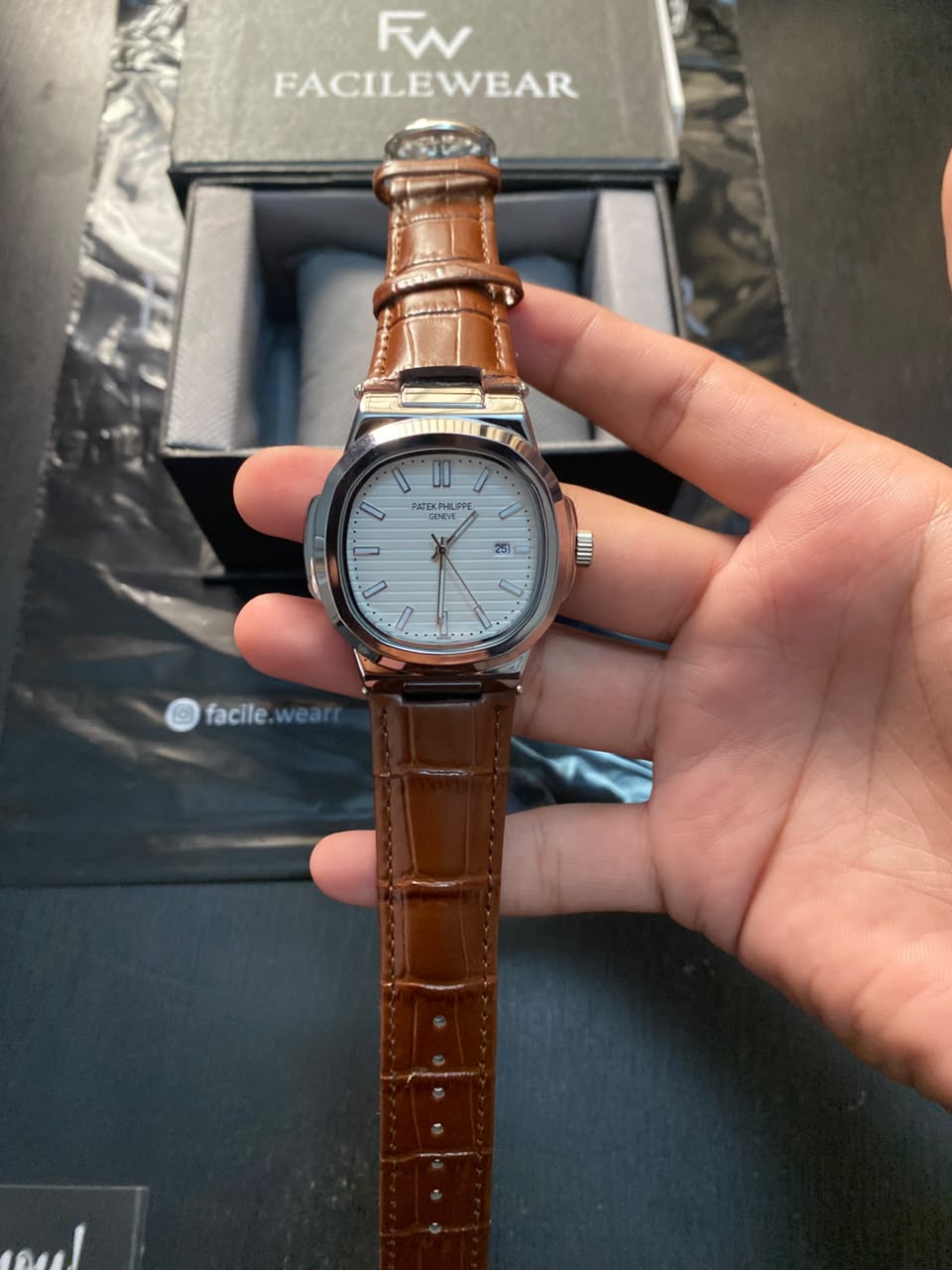 PP White Dial Brown Strap  Premium Watch