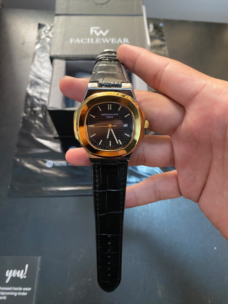 PP Two Tone Black Strap Premium Watch
