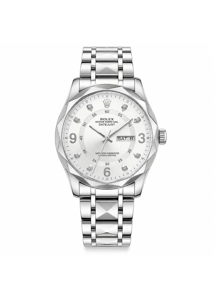 RX Silver Cut Chain White Dial