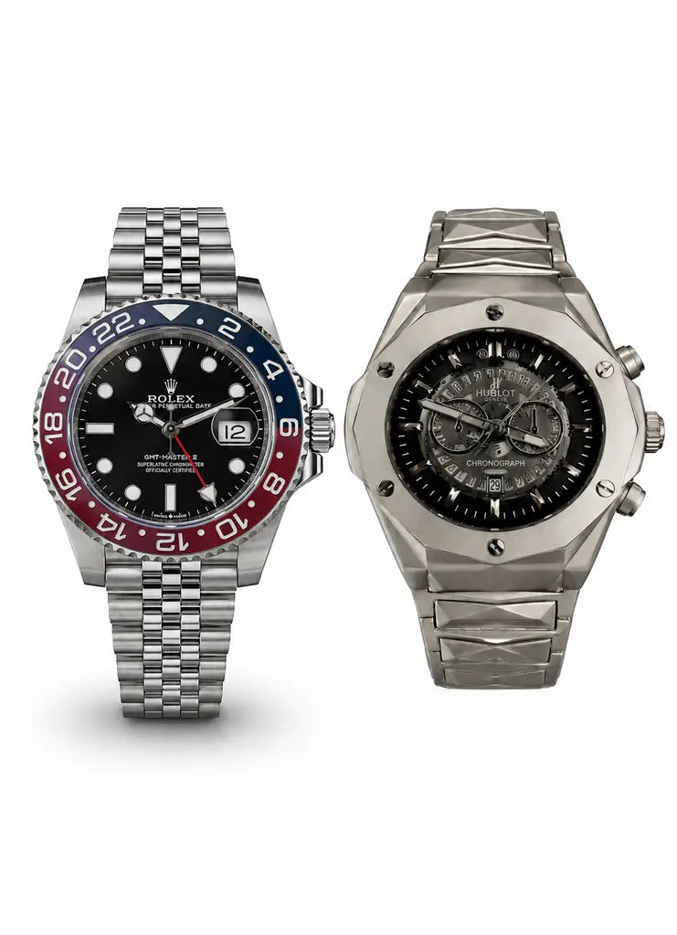RLX GMT/Submarine + Hblt Diamond Cut/Black