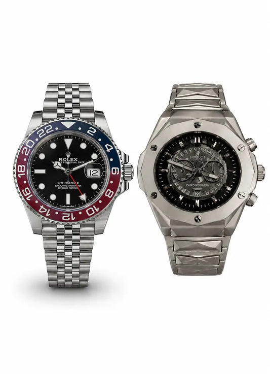RLX GMT/Submarine + Hblt Diamond Cut/Black